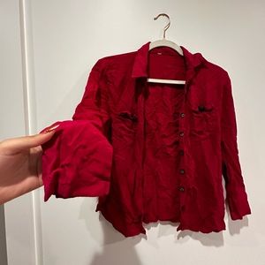 Dark pink cotton shirt